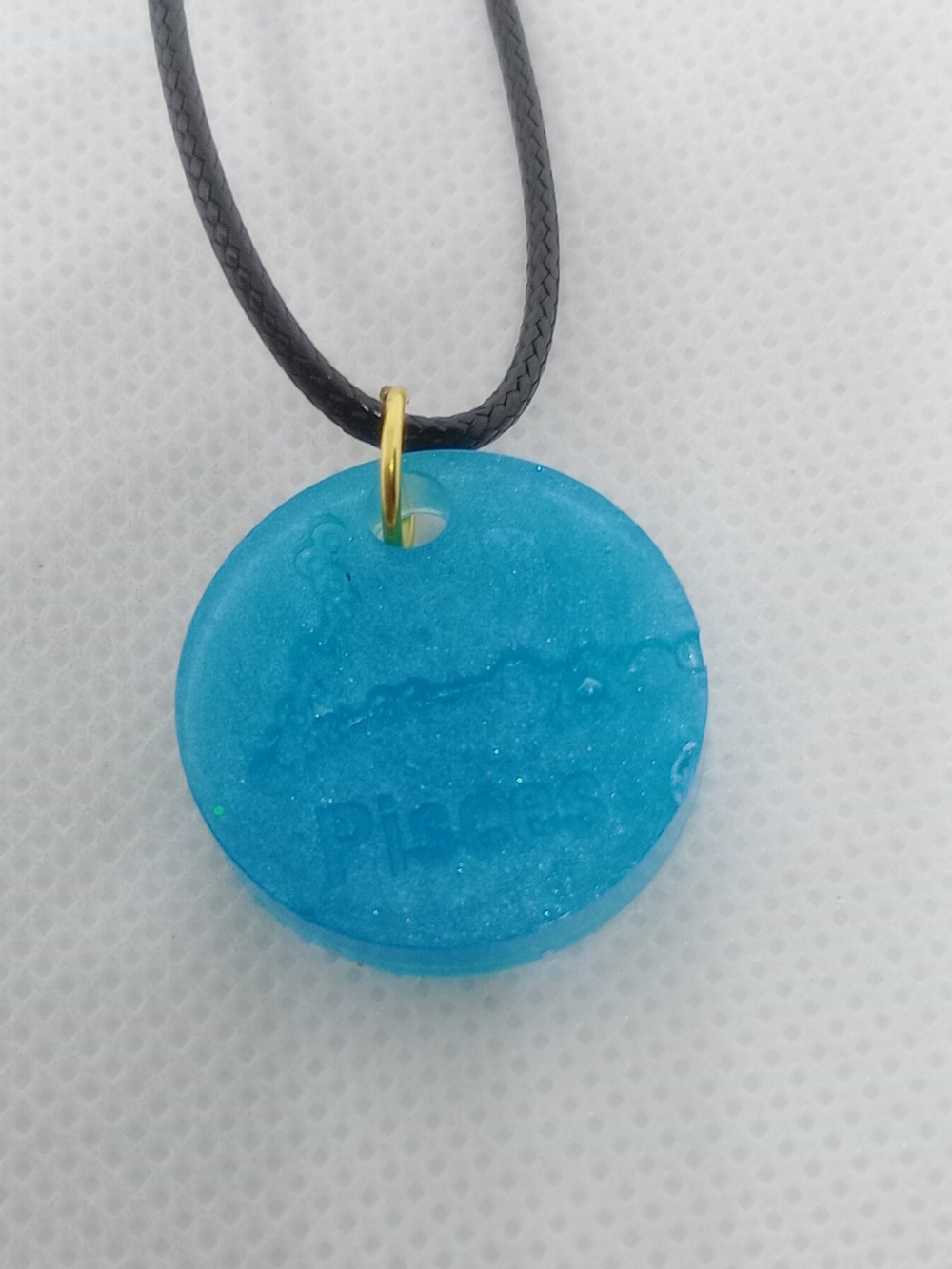 Blue Resin Pisces Pendant Necklace